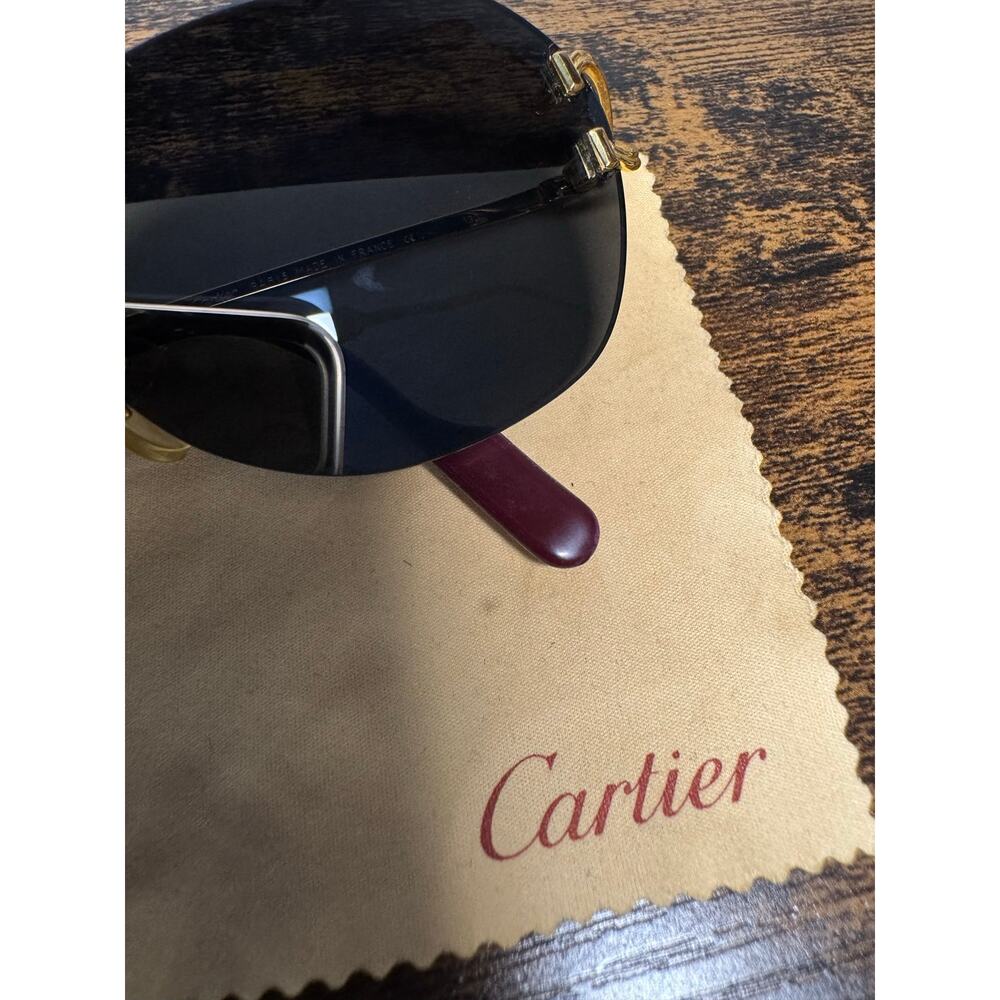 Cartier Vintage Rimless Women’s Prescription Gold Frame Sunglasses Size 130 - Picture 12 of 15